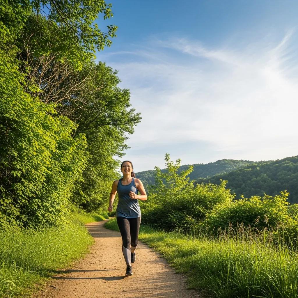 Person jogging outdoors, representing the health benefits of quitting smoking and vaping