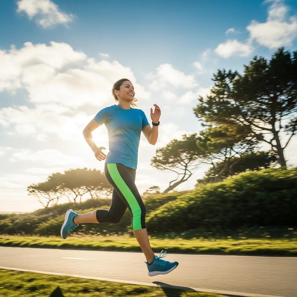Active individual enjoying outdoor exercise, symbolizing health benefits after quitting smoking or vaping